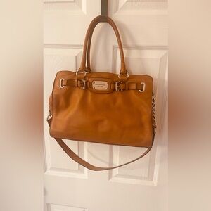 Michael KORS camel satchel.